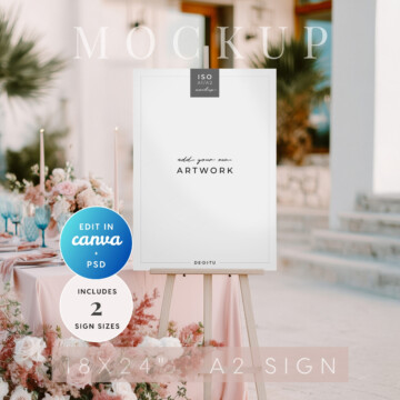 Blush Reverie Medium Easel Sign Mockup