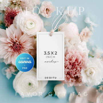 Blush Reverie Favor Hang Tag Mockup