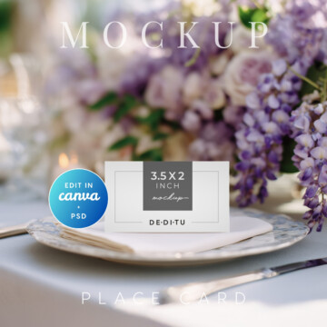 Beneath the Wisteria Place Card Mockup Template