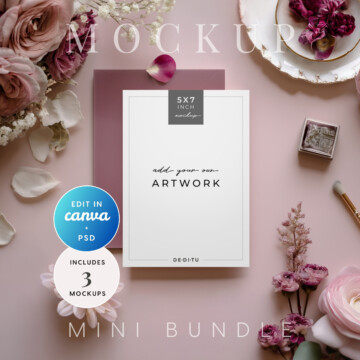 Mauve Bloom 5x7 Invitation Mockup Set