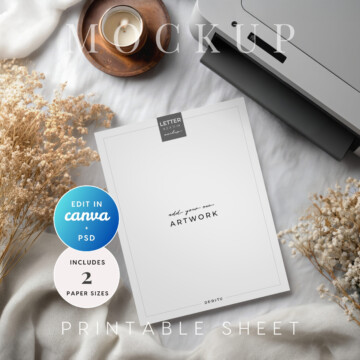 Printable Sheet with Printer Mockup