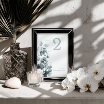 Orchid Noir Small Wedding Sign Mockup - Example Use