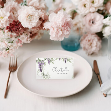 Blush Reverie Wedding Place Card Mockup Example