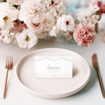 Blush Reverie Wedding Place Card Mockup Example