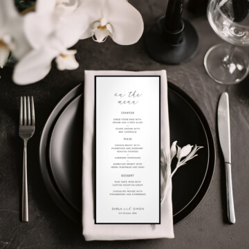 Orchid Noir Slim Menu Card Mockup