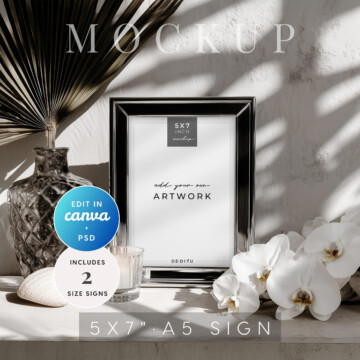 Orchid Noir Small Wedding Sign Mockup
