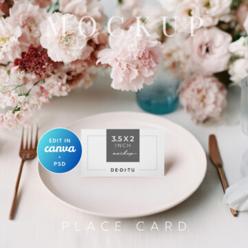 Blush Reverie Wedding Place Card Mockup