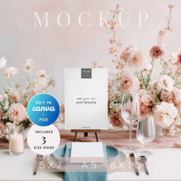 Blush Reverie Table Sign Mockup Template