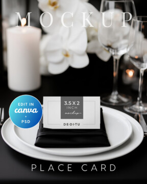 Orchid Noir Place Card Mockup