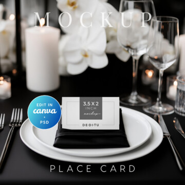 Orchid Noir Place Card Mockup