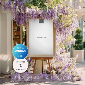 Wisteria Large Easel Sign Mockup