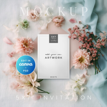 Blush Reverie 5x7 Invitation Mockup