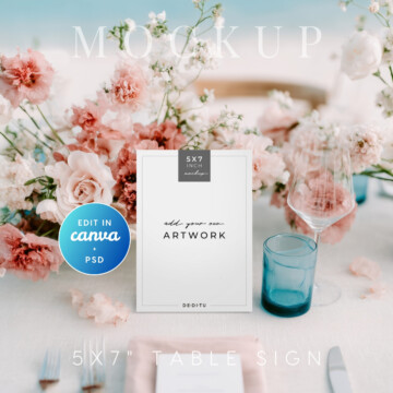 Blush Reverie Table Sign Mockup