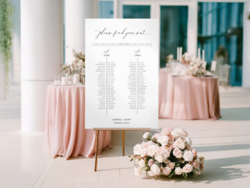 Blush Reverie Large Format Sign on Easel Mockup Example