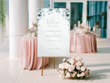 Blush Reverie Large Format Sign on Easel Mockup Example