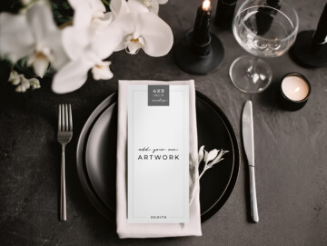 Orchid Noir Slim Format Menu Card Mockup