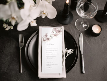 Orchid Noir Slim Format Menu Card Mockup