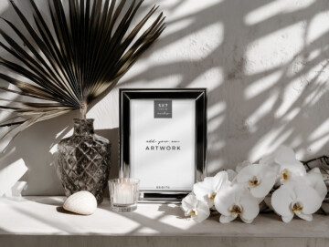 Orchid Noir Small Wedding Sign Mockup - 5x7 Size