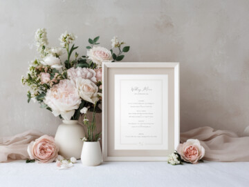 Heirloom Rose Sign A4 Mockup with Example