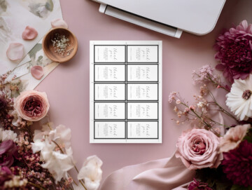 Mauve Bloom Printer with Paper Mockup - A4 Paper Size - Example