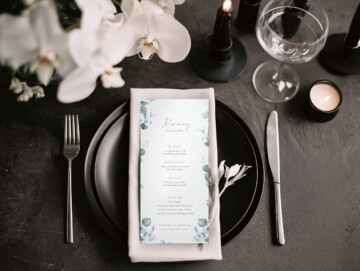 Orchid Noir Slim Format Menu Card Mockup