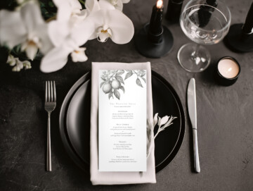 Orchid Noir Slim Format Menu Card Mockup
