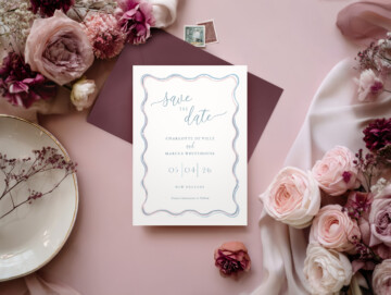 Mauve Bloom 5x7 Invitation Mockup Example