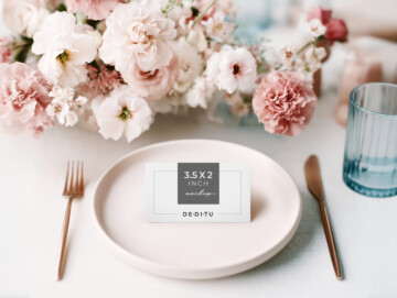 1. Blush Reverie Wedding Place Card Mockup