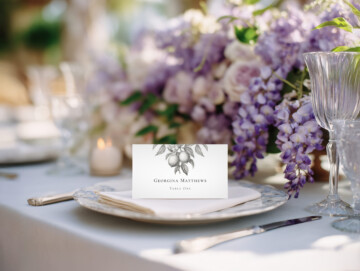 Beneath the Wisteria Place Card Mockup Example