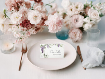 Blush Reverie Wedding Place Card Mockup Example