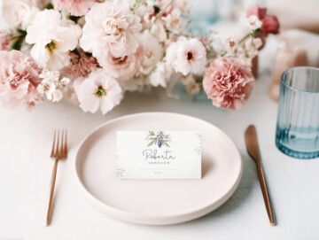 1. Blush Reverie Wedding Place Card Mockup Example