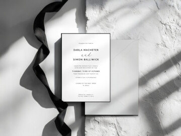 Monochrome Luxe Wedding Invitation Mockup Example