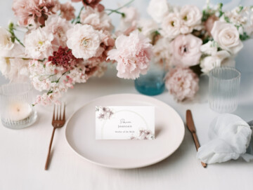 Blush Reverie Wedding Place Card Mockup Example
