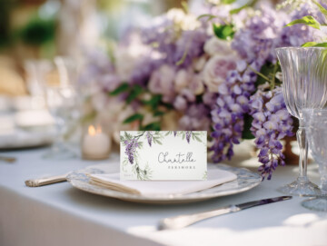 Beneath the Wisteria Place Card Mockup Example