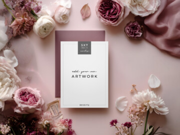 Mauve Bloom 5x7 Invitation Mockup 3