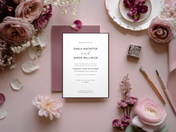 Mauve Bloom 5x7 Invitation Mockup Example