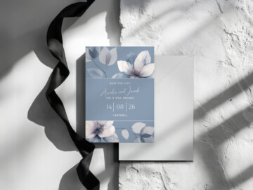 Monochrome Luxe Wedding Invitation Mockup Example