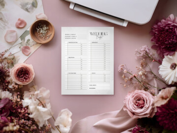 Mauve Bloom Printer with Paper Mockup - US Letter Size - Example