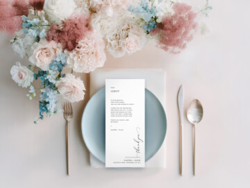 Blush Reverie 4x9 Card on Plate Mockup Example