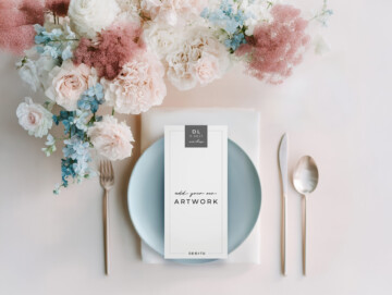 Blush Reverie Slim DL Card on Plate Mockup
